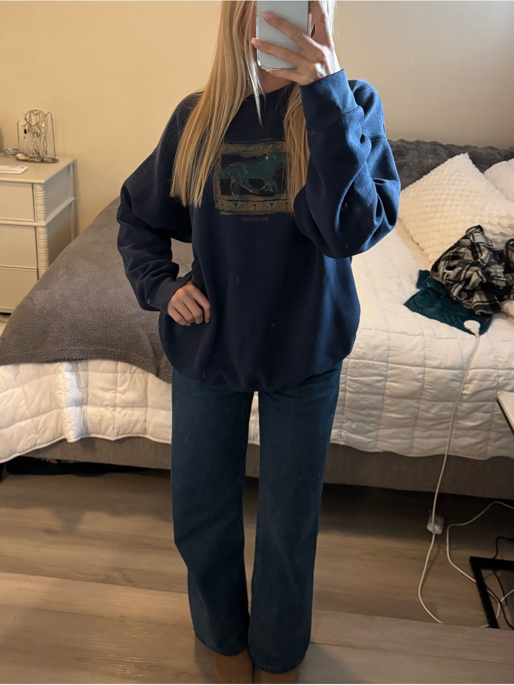 Relaxed Fit Navy Crewneck